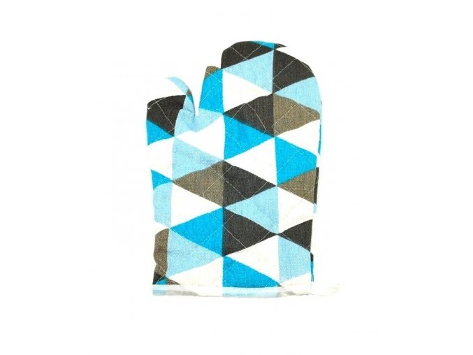 Kuchyňská chňapka s magnetem-Trojúhelník-modro-šedý