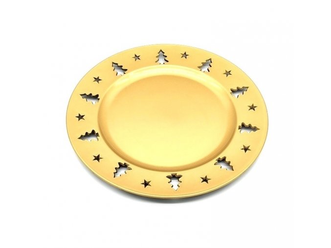 Dekorační talíř vánoční -Zlatá