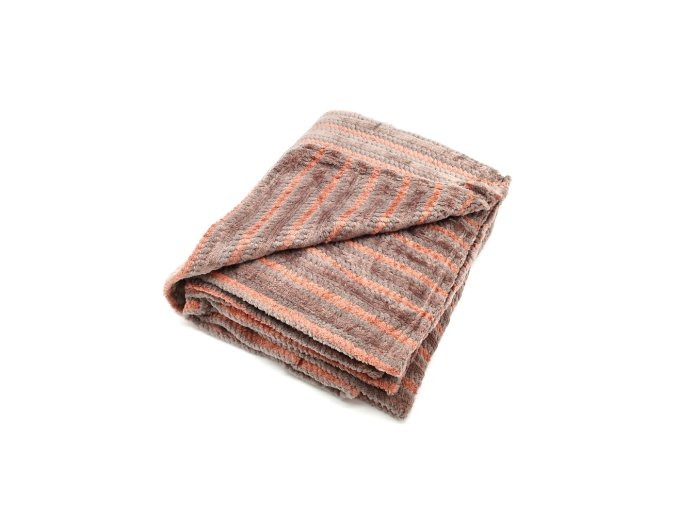 Deka mikroplyš 150x200cm - Textura-Hnědo-oranžová