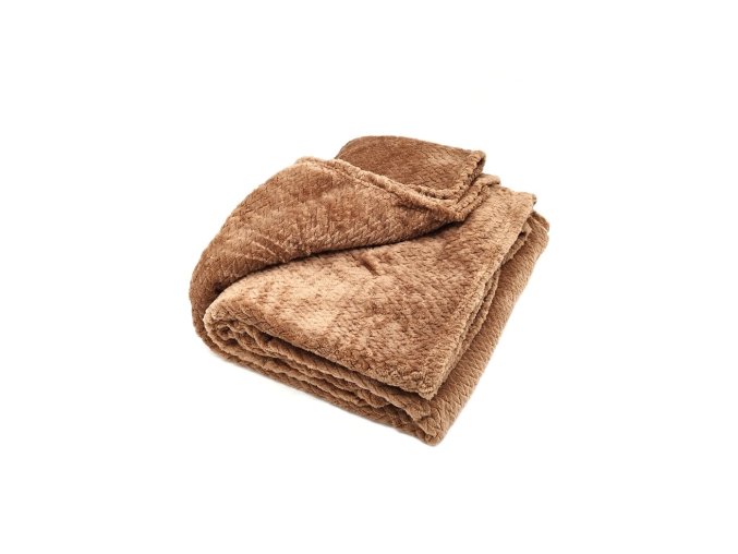 Deka mikroplyš 150x200cm - Textura-Hnědá