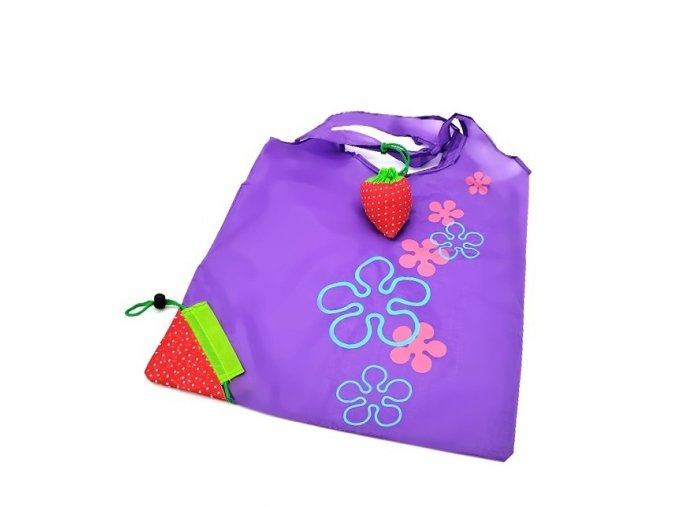 Skládací nákupní taška do kabelky-fialová