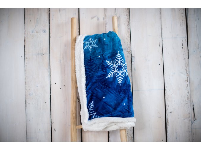 Beránková deka 150x200cm - Modrá vločka