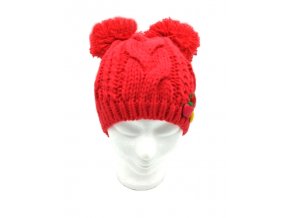 Dětská pletená červená čepice