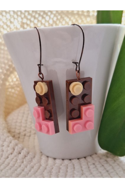 LEGO náušnice - Čokoláda z lásky