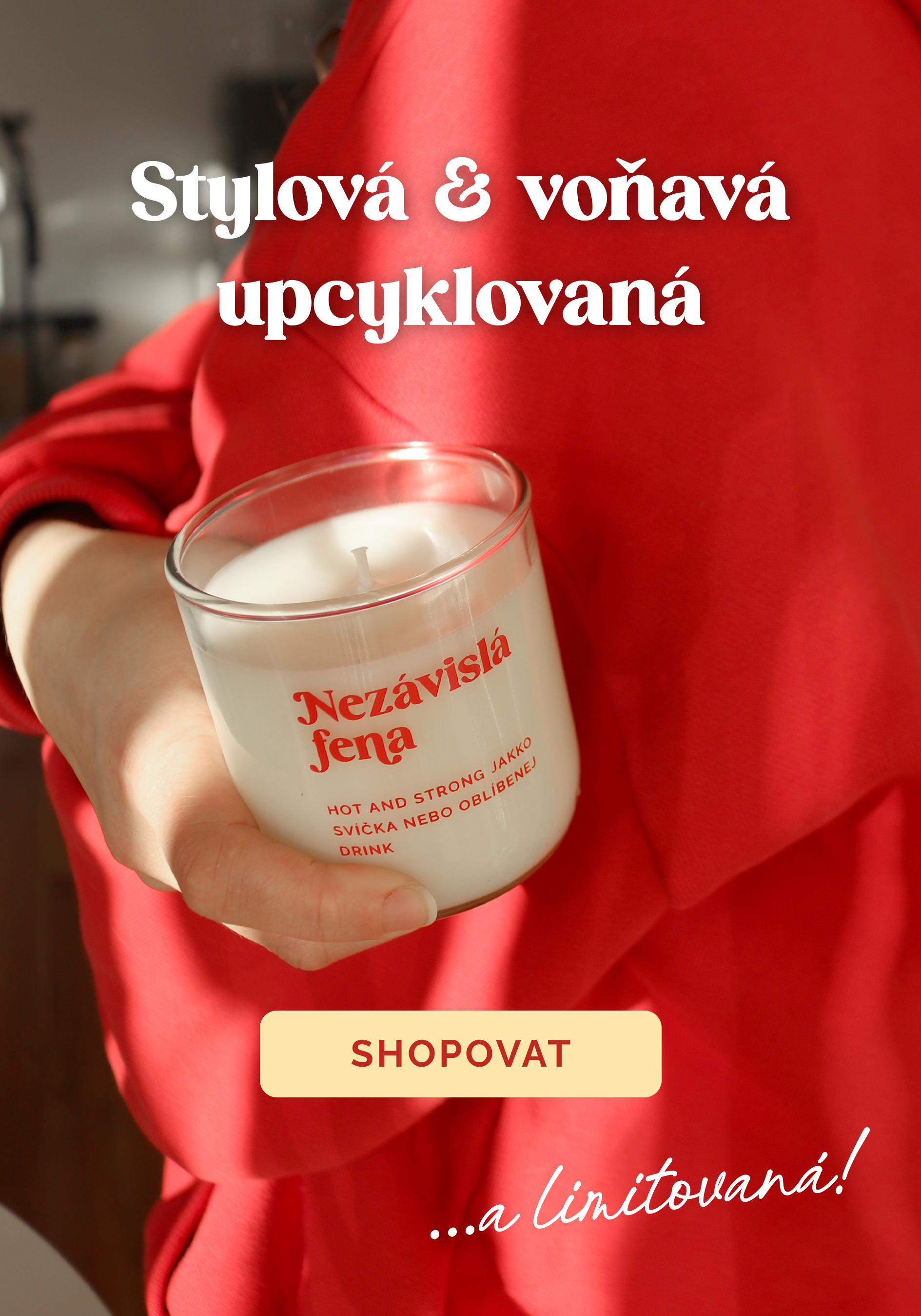 Svíčka v recyklovaném skle z lahve od vína