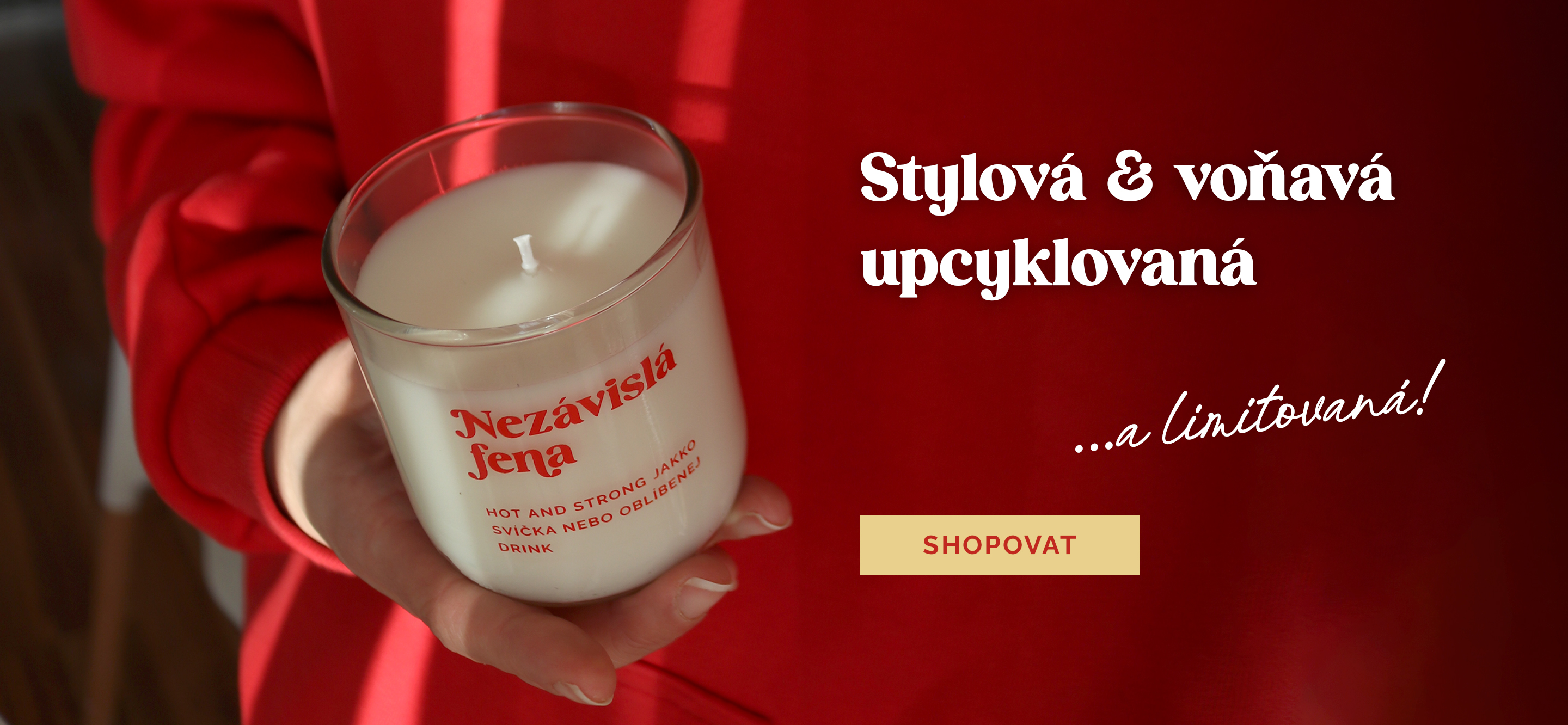 Svíčka v recyklované sklenici od vína - limitovaná edice na MDŽ