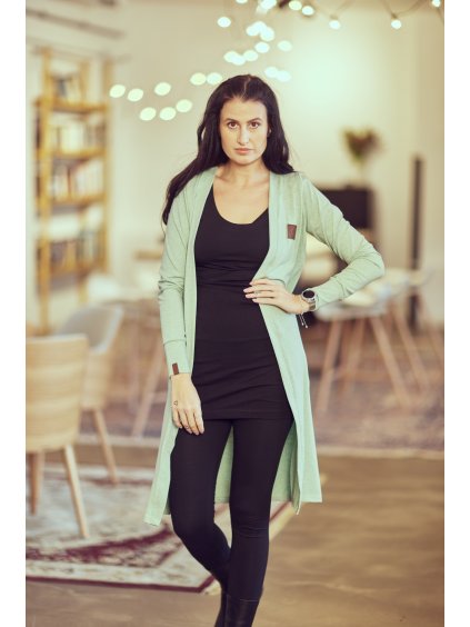 Úpletový Cardigan GREEN Melange - Dámský