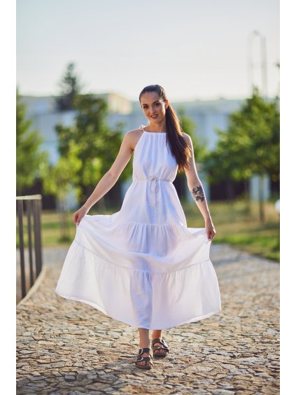 DÁMSKÉ Šaty MARSEILLE WHITE mušelín