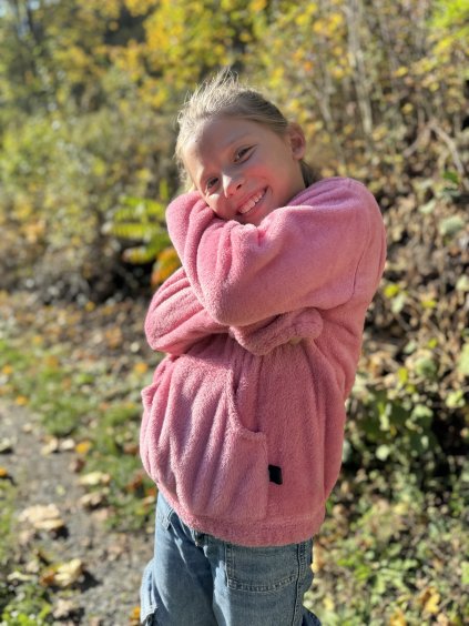 Hřejivá DÍVČÍ mikina FLEECE HOODIE Pink