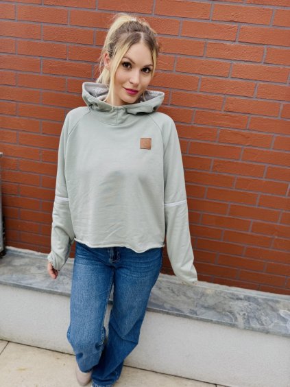 Dámská CROP OVERSIZE mikina SHINY MELANIE