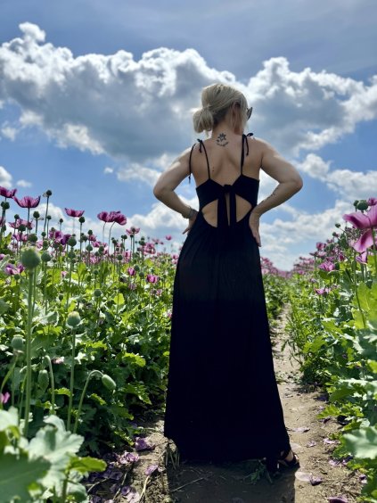 DÁMSKÉ Splývavé Viskózové Šaty WMN LONG Black