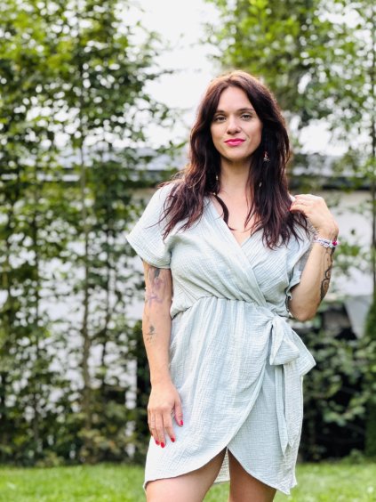 DÁMSKÉ Šaty ASHTANGA Peppermint mušelín