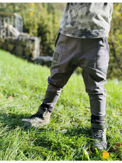 Pánské Plátěné Kalhoty Baggy Bricks DARK GREY