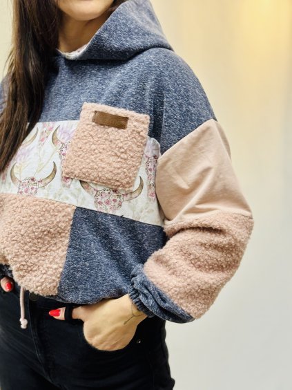 Dámská PATCHWORK Oversize Hoodie 2