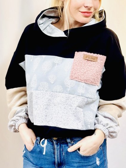 Dámská PATCHWORK Oversize Hoodie 4