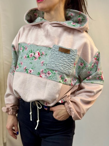 Dámská PATCHWORK Oversize Hoodie 8