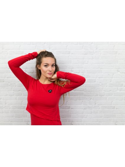 Kojící šaty RED krátká verze ( dlouhý rukáv ) - Maminka