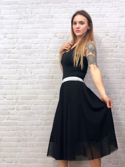 "KOMBINUJ" Kolová MAXI sukně GREASE BLACK - Maminka (kratší a delší verze)
