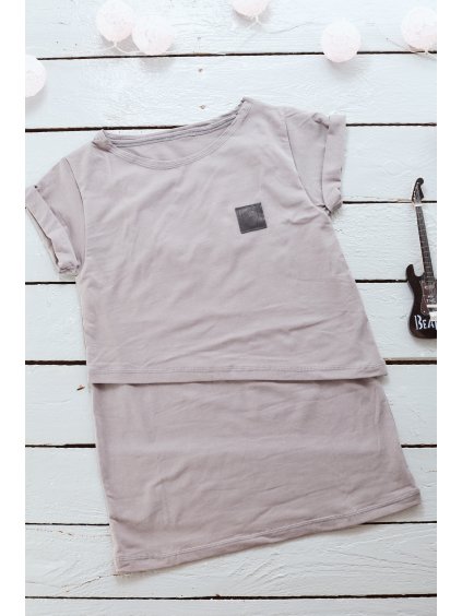 Kojící tričko Dark Grey - Maminka (krátký rukáv)