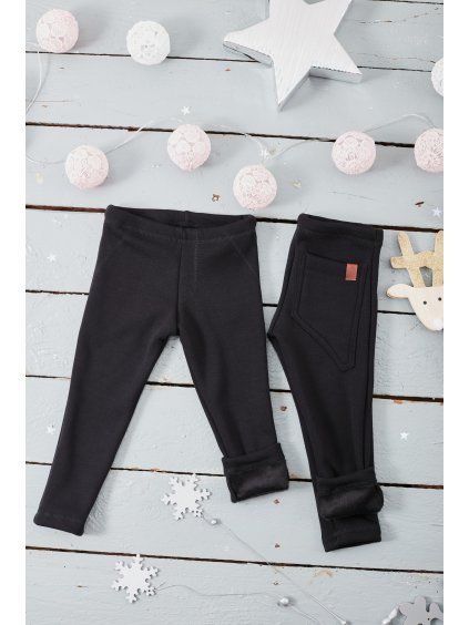 Dětské hřejivé zimní TERMO LEGÍNY BLACK WARMKEEPER