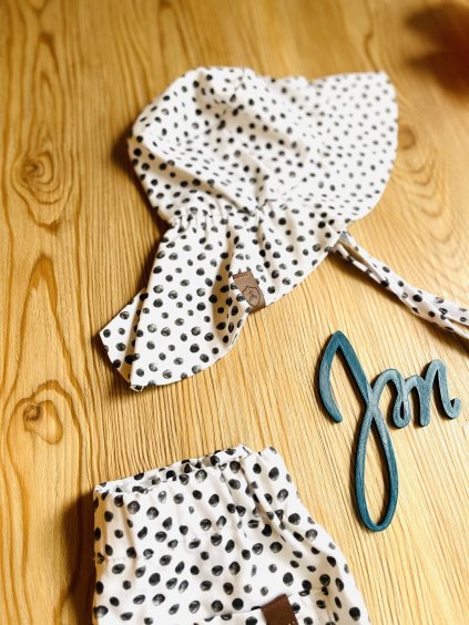 Bavlněný klobouček Mullet WHITE DOTS - Holčička/Chlapeček