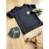 Triko BASIC BLACK POCKET- Chlapeček (krátký rukáv)