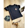 Triko BASIC BLACK POCKET- Chlapeček (krátký rukáv)