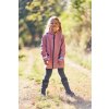 Softshellová bunda s fleecem LIGHT PINK s pruhem na zádech - Holčička