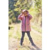 Softshellová bunda s fleecem LIGHT PINK s pruhem na zádech - Holčička