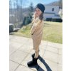 Dlouhý žebrovaný cardigan BEIGE - Holčička