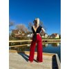 Dámské elegantní kalhoty BUSINESS KARMIN RED SHORT