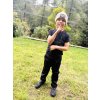 DĚTSKÉ ROSTOUCÍ SOFTSHELLOVÉ baggy s fleecem BASIC BLACK