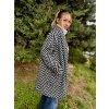 DÁMSKÝ OVERSIZE kabát GARDEN of ROSES Black and White SHORT