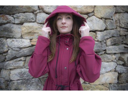 Kabát Leaves vínový XL