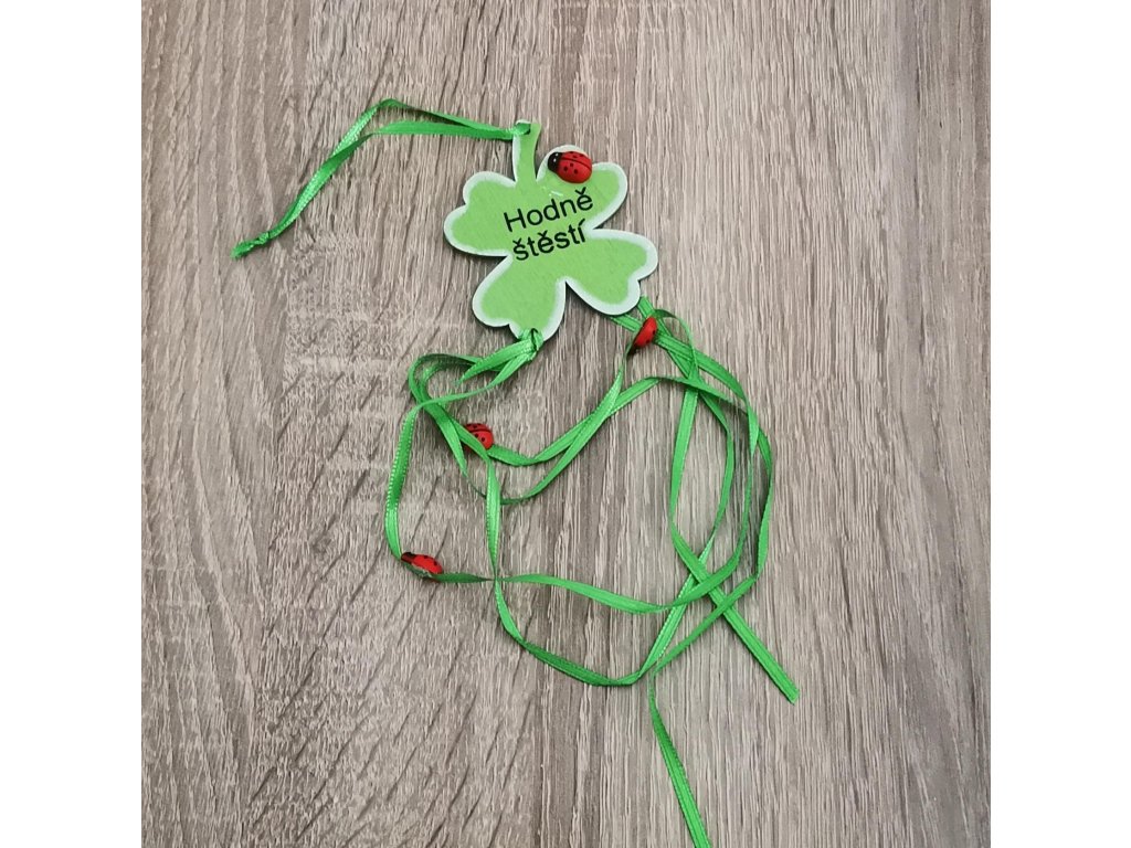 Dřevěný závěs čtyřlístek  [3203]