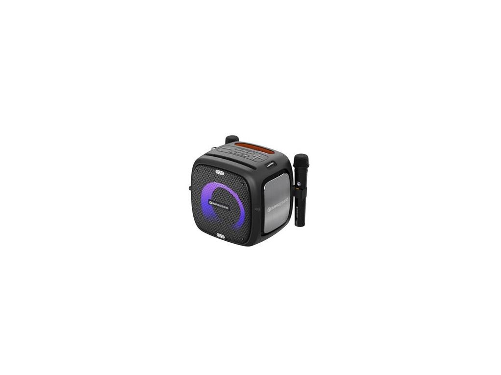 C-TECH repro Impressio Qubis, Party reproduktor, 80W, Bluetooth, SD, USB, AUX, 2x mikrofon