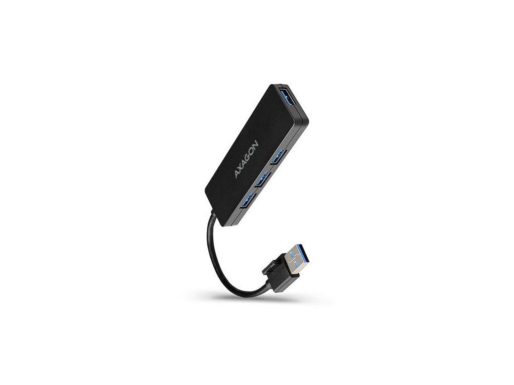 AXAGON HUE-G1A, 4x USB 3.2 Gen 1 SLIM hub, kábel Type-A 14cm napevno
