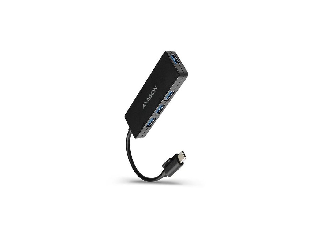 AXAGON HUE-G1C, 4x USB 3.2 Gen 1 SLIM hub, kábel Type-C 14cm napevno