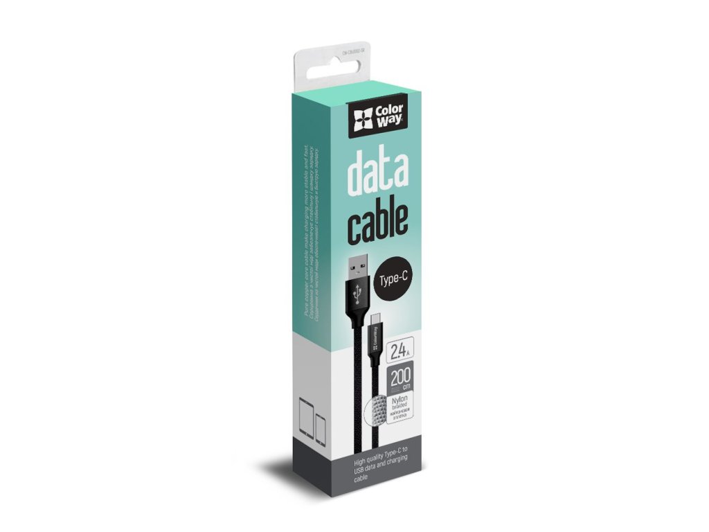 ColorWay Kábel USB Type-C 2.4A 2m