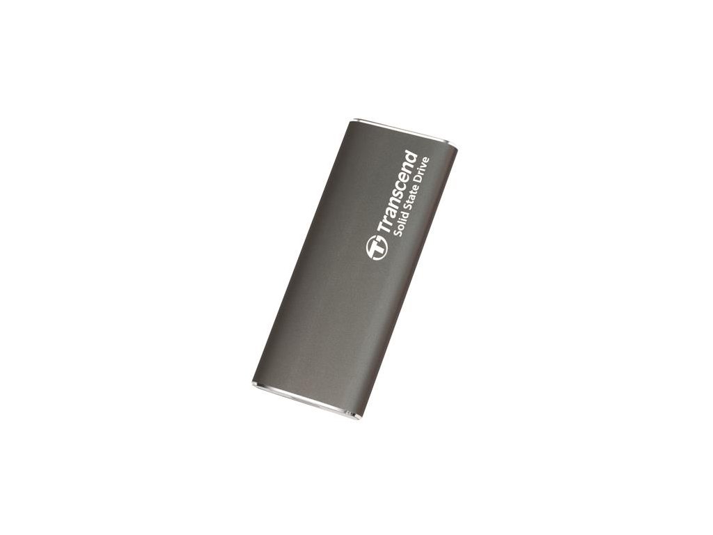 Transcend ESD265C 1TB, USB 10Gbps Type C, Externí SSD disk (3D NAND flash), kompaktní rozměry, šedý