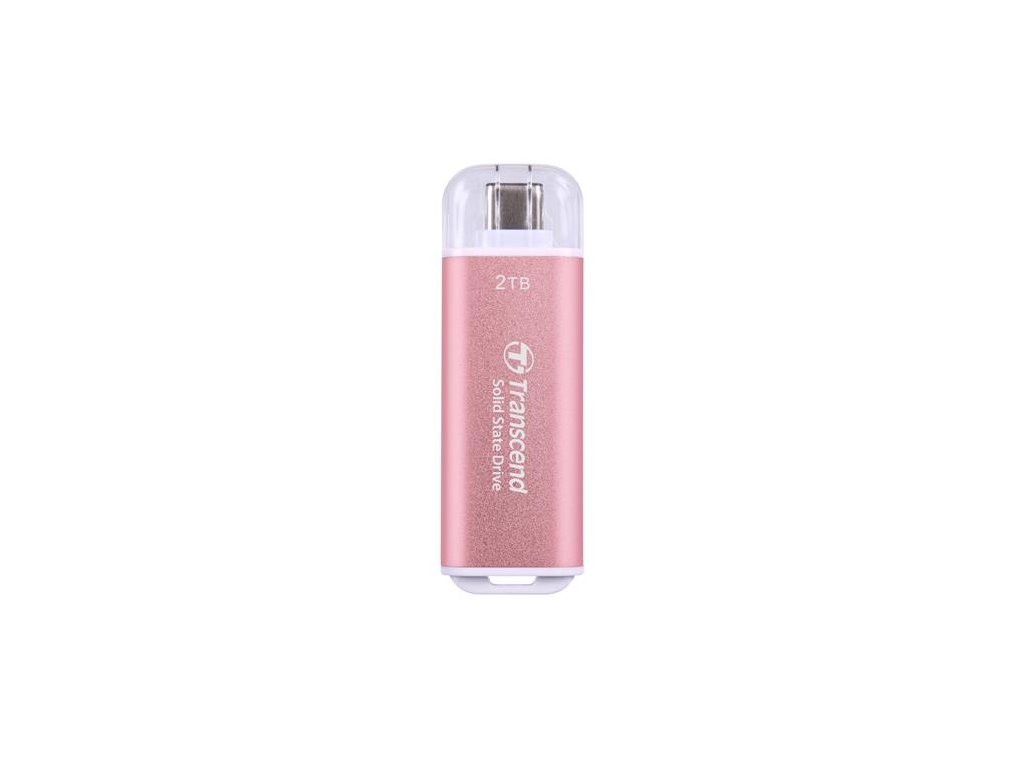 Transcend ESD300P 2TB, External SSD, USB 10Gbps, Type C, 1050MB/R, 950MB/W, růžový