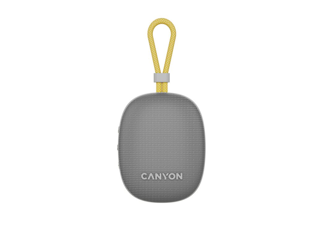 Canyon OnMove 12, prenosný Bluetooth v5.3 reproduktor, 5W, TWS, IPX7, 12 hod, USB-C nab.,šedý