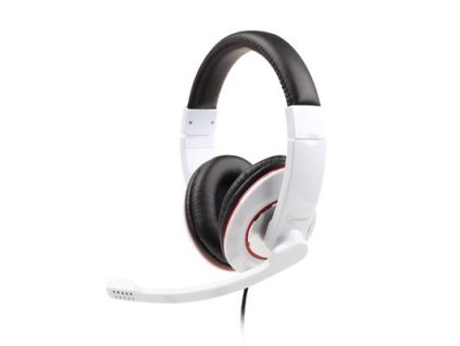 Slúchadlá GEMBIRD MHS-001 Gaming glossy white, mikrofón