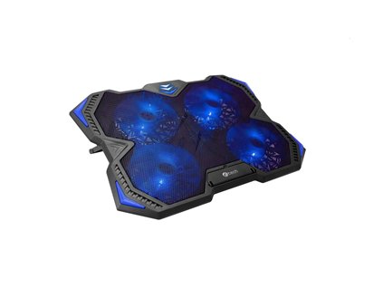 C-TECH ZEFYROS GCP-01B casual gaming - 17,3" Chladiaca podložka  Chladiaca podložka C-TECH Zefyros NTB (GCP-01B), nenáročné hranie, 17,3", modré podsvietenie, ovládanie rýchlosti