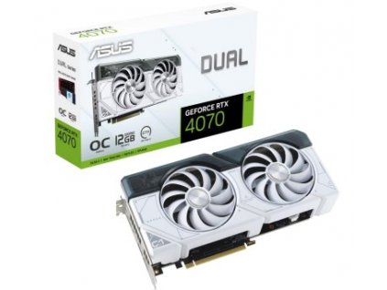 ASUS VGA NVIDIA GeForce RTX 4070 DUAL WHITE OC 12G, 12G GDDR6X, 3xDP, 1xHDMI