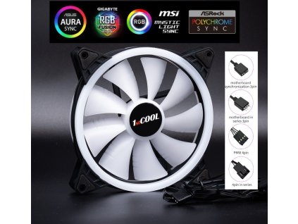 1stCOOL AURA EVO Dual Ring ARGB PWM 140mm ventilátor