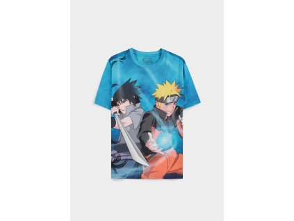 Naruto Shippuden - Naruto & Sasuke - Digital Printed Men's Short Sleeved T-shirt III II