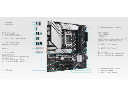ASUS PRIME B760M-A WIFI D4 soc 1700 DDR4 mATX 2xHDMI DP