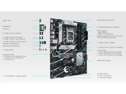 ASUS PRIME B760-PLUS soc 1700 DDR5 ATX D-Sub HDMI DP