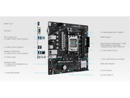 ASUS PRIME A620M-K soc.AM5 A620 DDR5 mATX M.2 HDMI DP